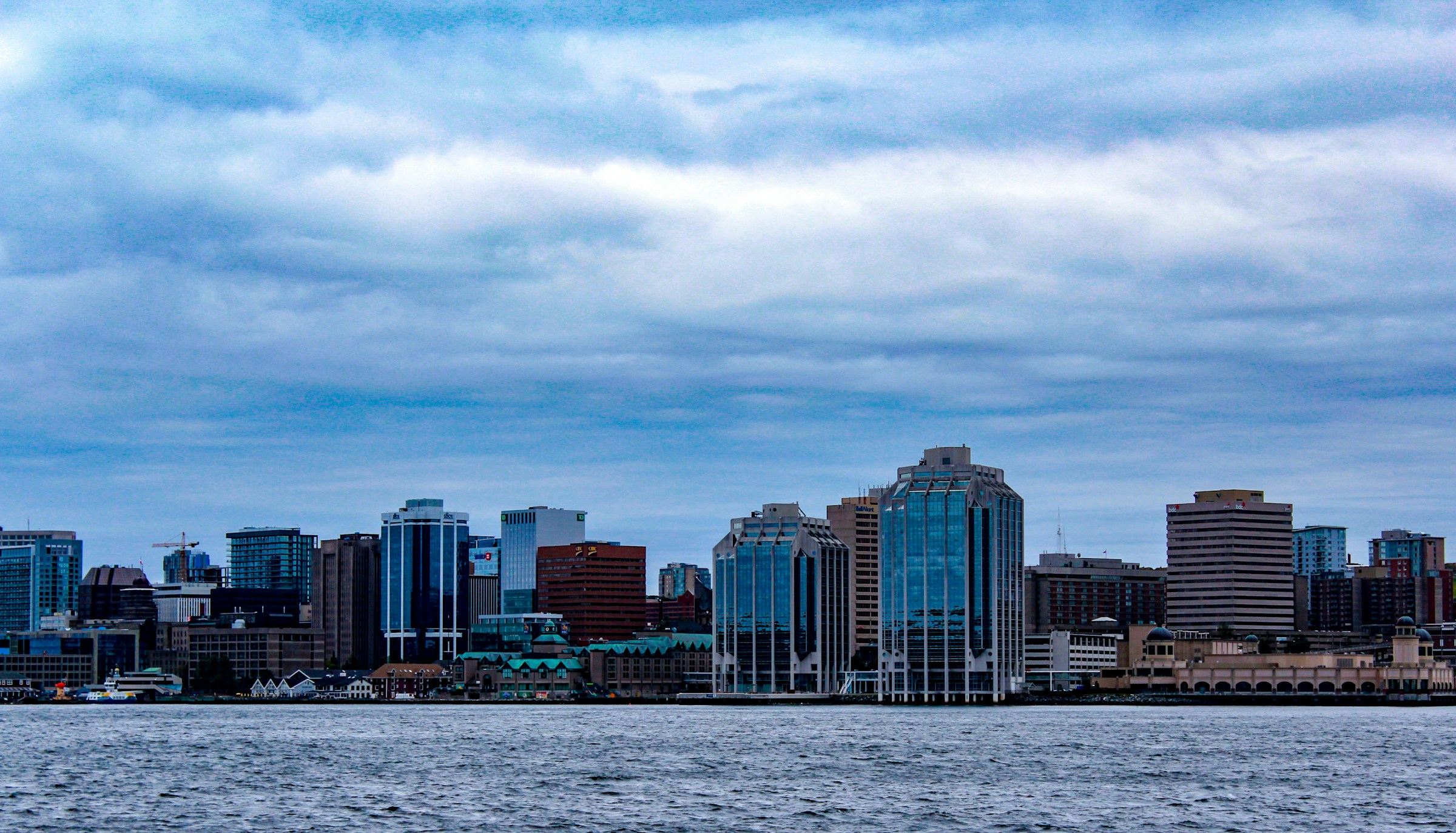 Halifax waterfront skyline viewed across the harbour in Nova Scotia
