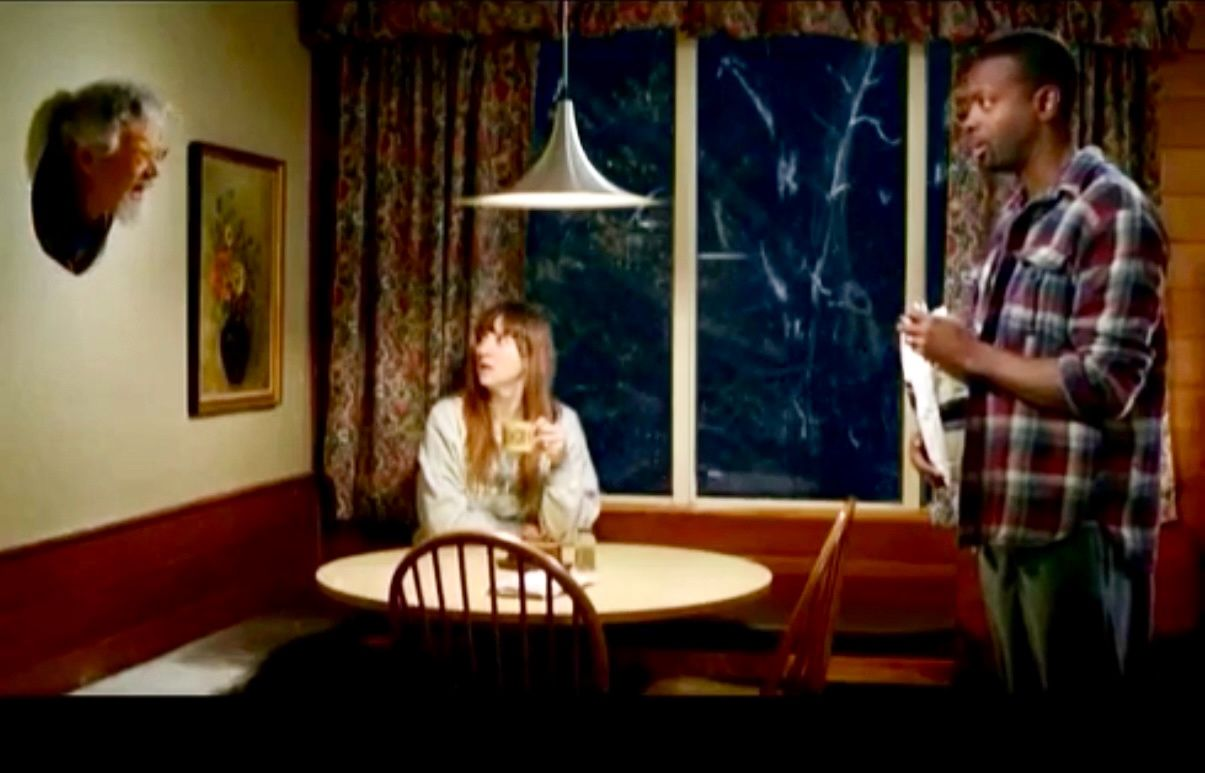 Still from the David Suzuki home air-leakage advertisement.