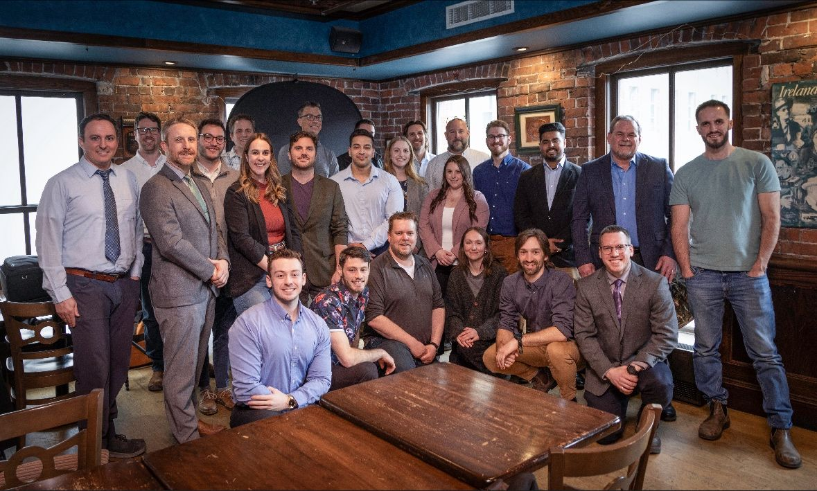 Energy management colleagues gathered at the Old Triangle.