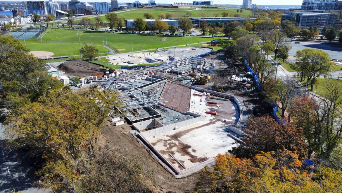 Construction site beside the Halifax Common.