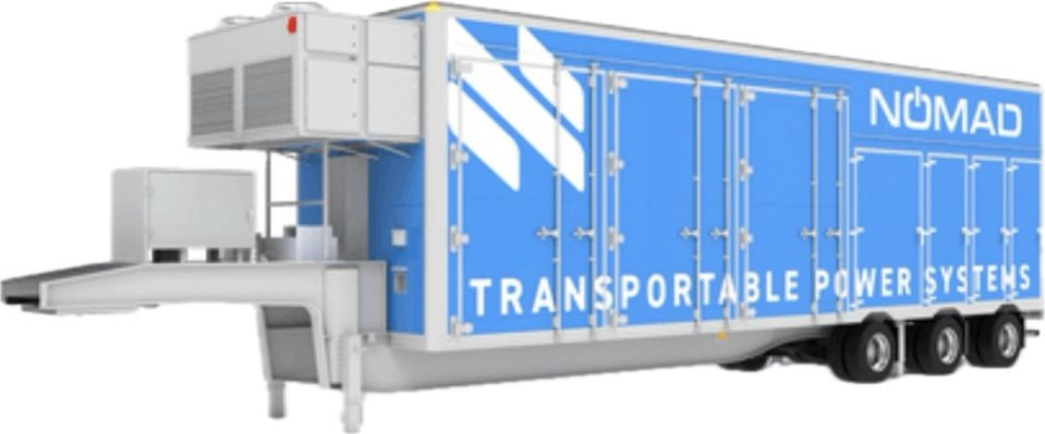 NOMAD transportable battery system on a trailer.